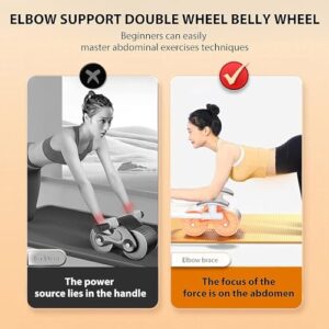 Craftyfox Elbow Support Automatic Rebound Abdominal Wheel，Ab Roller for Abdominal Exercise Machine，Abs Workout Equipment，Dolly Core Strengthening Trainer Fitness Belly Training - Image 5