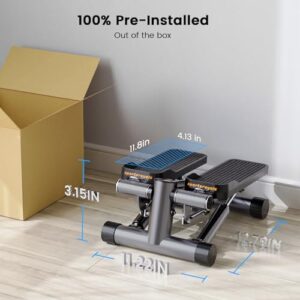 Sportsroyals Stair Stepper with Resistance Band, Mini Stepping Fitness Exercise Home Workout Equipment for Full Body Workout，330lbs Weight Capacity Grey - Image 7