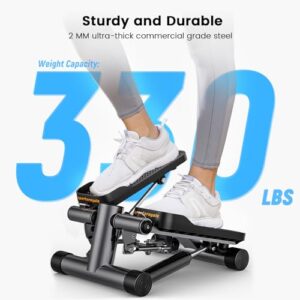 Sportsroyals Stair Stepper with Resistance Band, Mini Stepping Fitness Exercise Home Workout Equipment for Full Body Workout，330lbs Weight Capacity Grey - Image 8