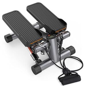 Sportsroyals Stair Stepper with Resistance Band, Mini Stepping Fitness Exercise Home Workout Equipment for Full Body Workout，330lbs Weight Capacity Grey - Image 9